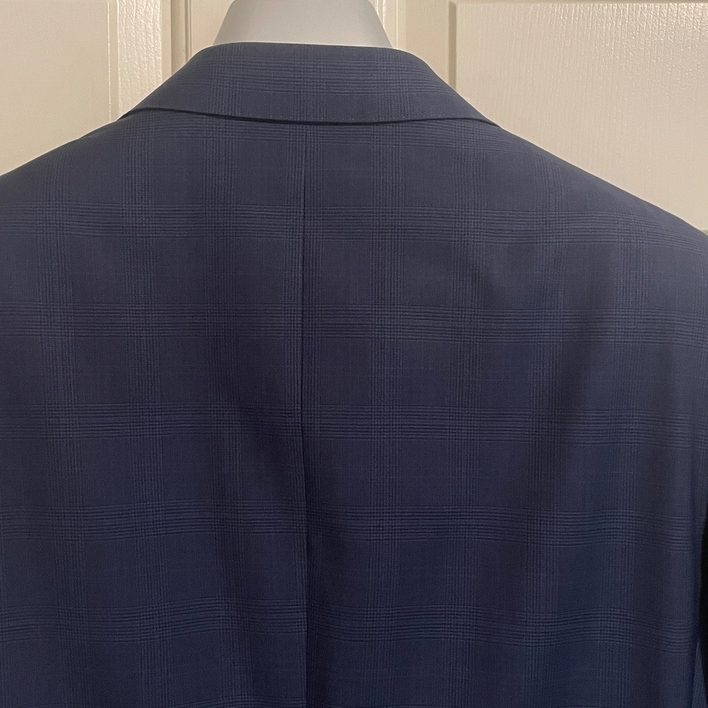 $1800 Canali Blue Checked Sport Coat/ Blazer - 40 - Picture 6 of 15